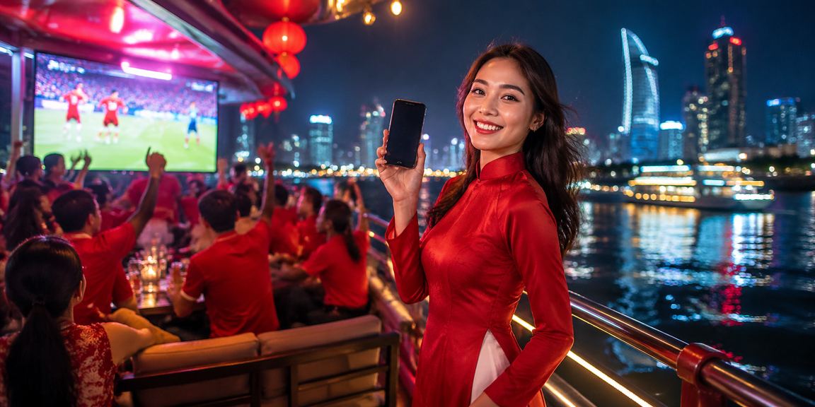Phụ nữ mặc áo dài tại Sài Gòn đăng ký tài khoản và nhận bonus trên điện thoại di động
